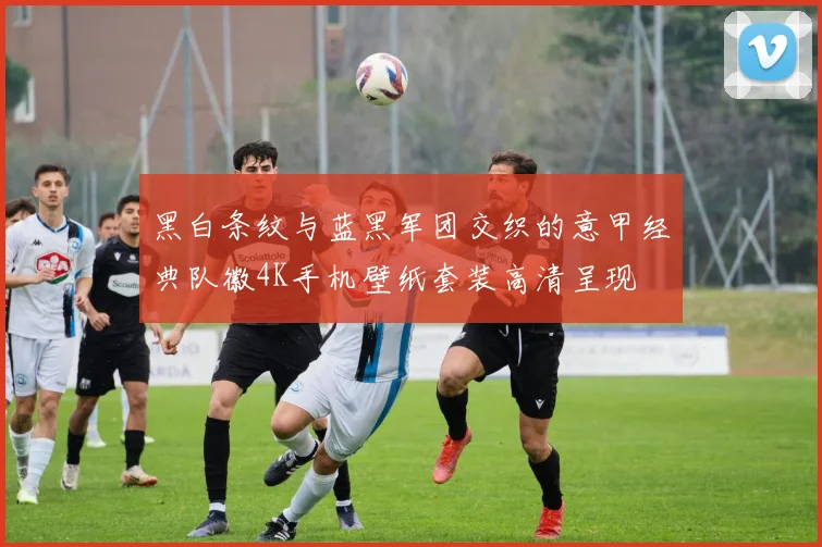 黑白条纹与蓝黑军团交织的意甲经典队徽4K手机壁纸套装高清呈现